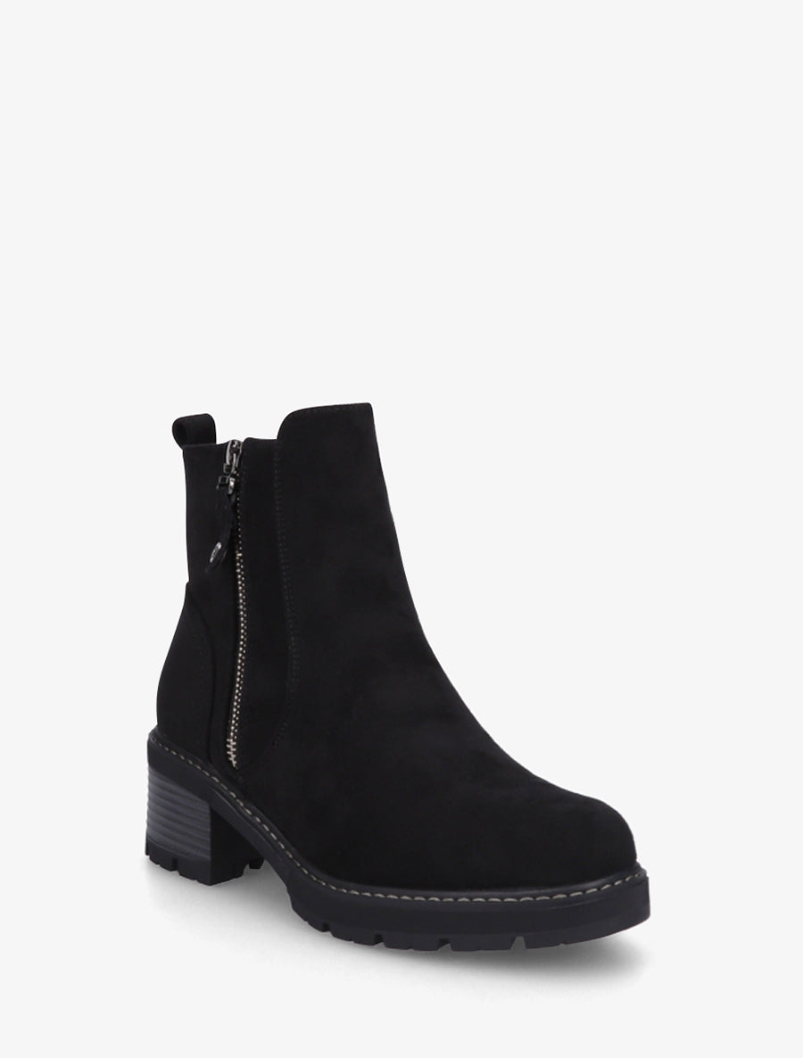 Bottines à talon en suédine - Noir - 2