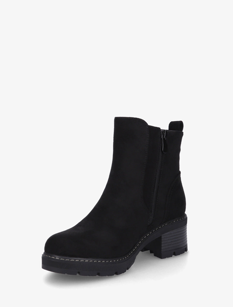 Bottines à talon en suédine - Noir - 3