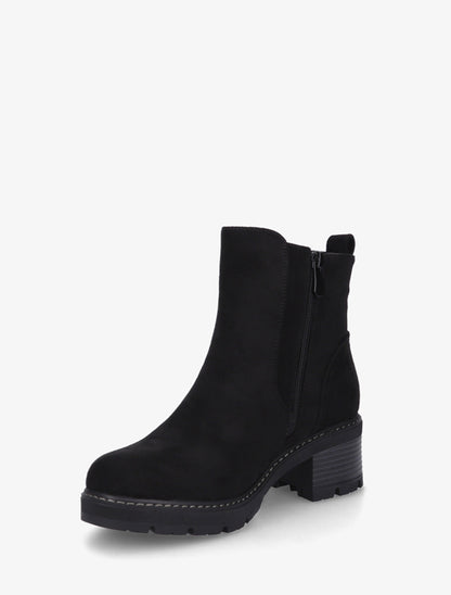 Bottines à talon en suédine - Noir - 3