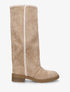 Bottes suédine brodées - Taupe - 1