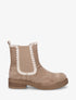 Bottines suédine élastiquées à broderies - Taupe - 1