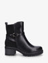 Bottines unies en simili et suédine - Noir - 1