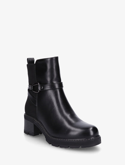 Bottines unies en simili et suédine - Noir - 2