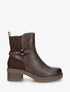 Bottines unies en simili et suédine - Taupe foncé - 1