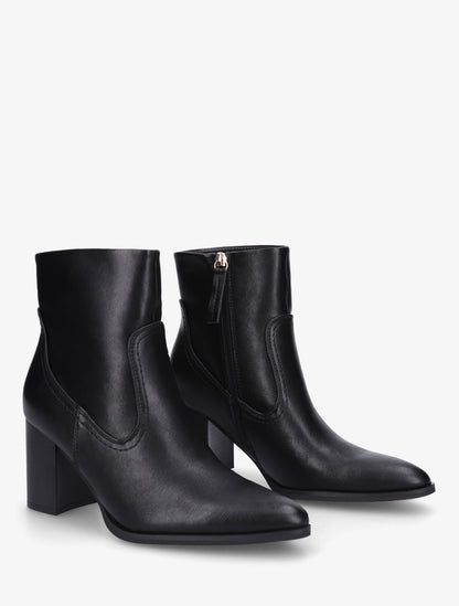 Bottines à talon en simili bouts pointus - Noir - 4