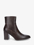 Bottines à talon en simili bouts pointus - Marron - 1