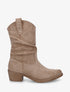 Bottines en suédine à bouts ronds - Taupe - 1