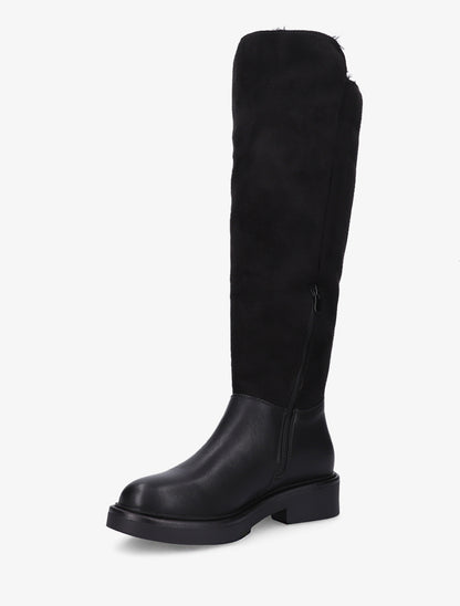 Bottes fourrées en suédine et simili - Noir - 3
