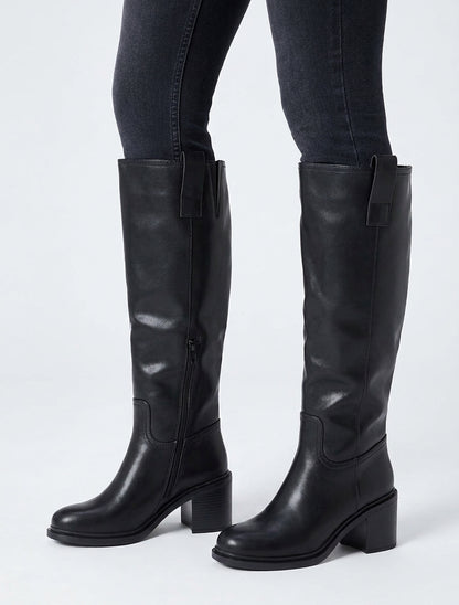 Bottes en simili à talon - Noir