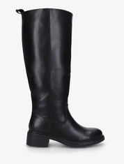 Bottes cavalières en simili - Noir - 1