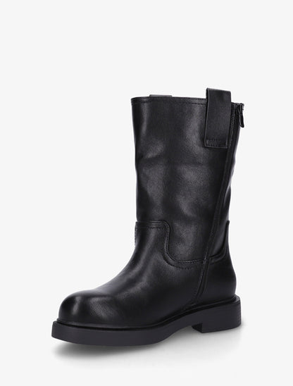 Bottines montantes en simili - Noir - 3