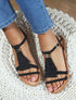 Nu-pieds à franges à empiècement métal - Noir - 1