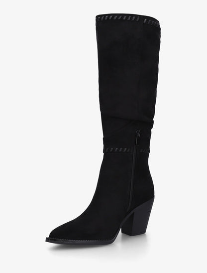 Bottes en suédine et bouts pointus - Noir - 3