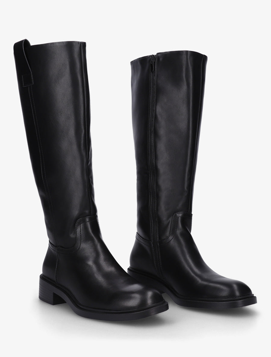 Bottes cavalières en simili - Noir - 4