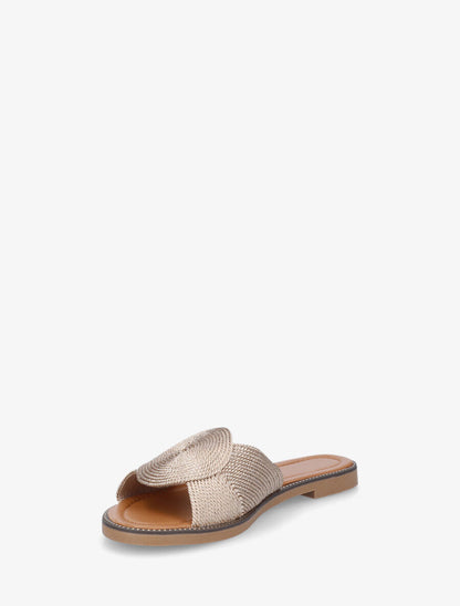 Mules plates style corde - Rose gold - 3