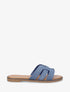Mules croisées en tissu - Bleu denim - 5