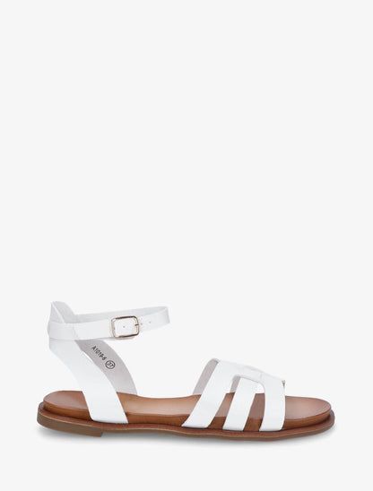 Nu-pieds en simili à triple brides - Blanc - 1
