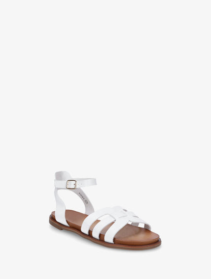 Nu-pieds en simili à triple brides - Blanc - 2