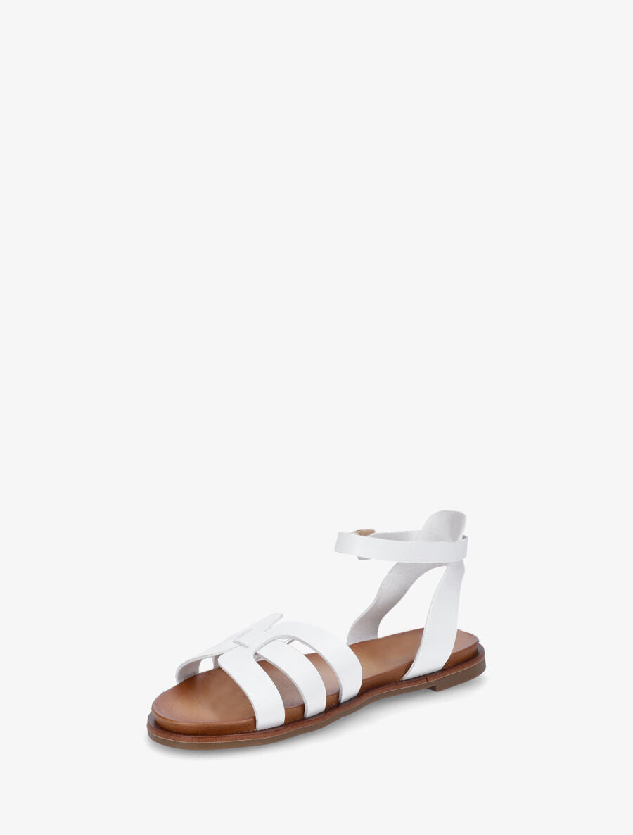 Nu-pieds en simili à triple brides - Blanc - 3