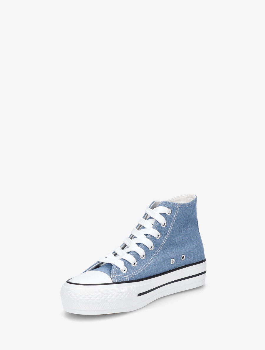Tennis montantes en toile - Bleu - 3