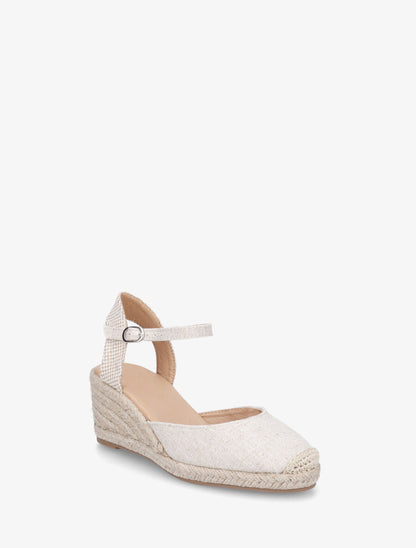 Espadrilles mi-hautes en tissu - Beige - 2