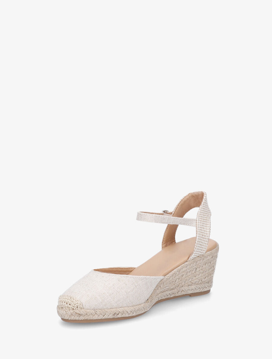 Espadrilles mi-hautes en tissu - Beige - 3