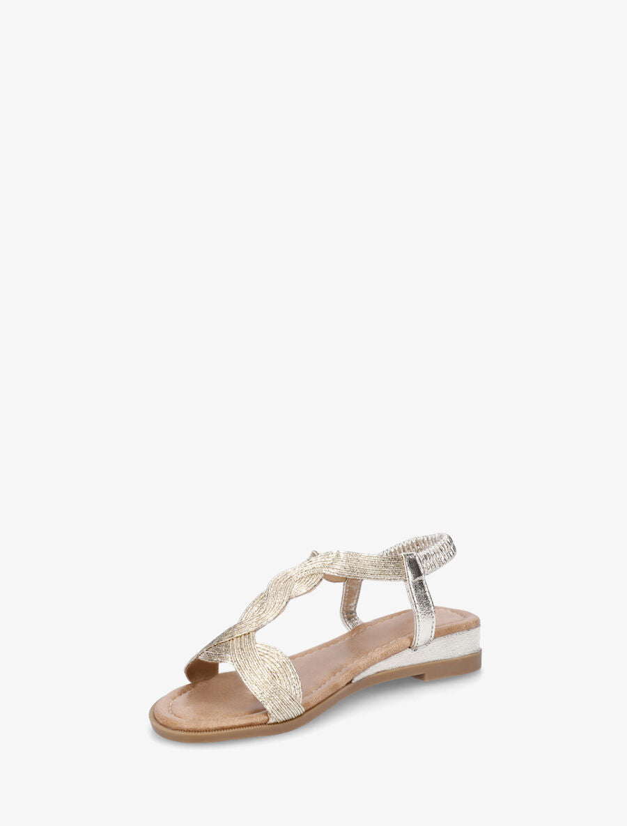 Nu-pieds à bride en T torsadée - Or - 3