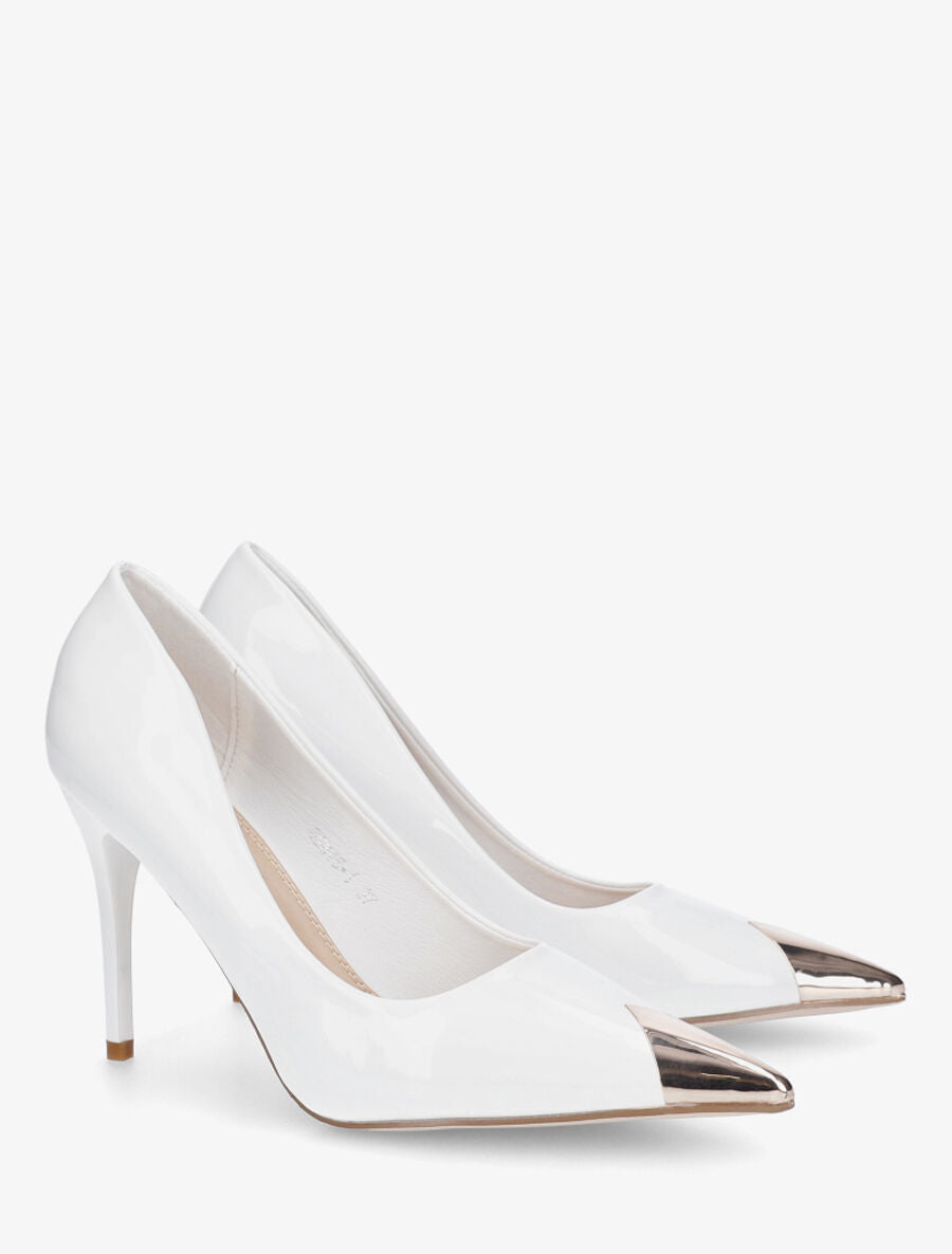 Escarpins à bout pointus métalliques - Blanc - 4