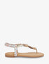 Nu-pieds imprimé fleuri et perles en bois - Blanc - 5