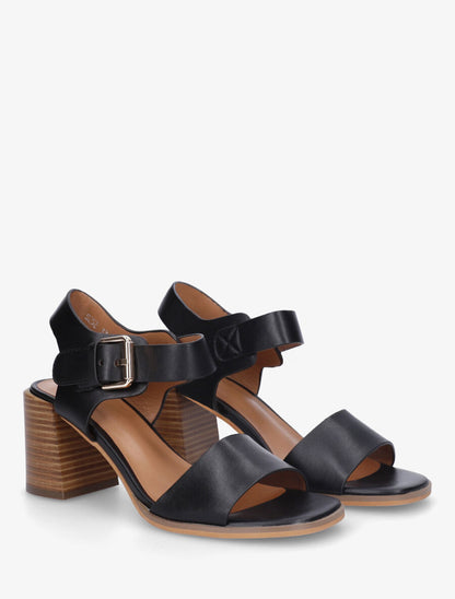 Sandales à talon en simili - Noir - 4