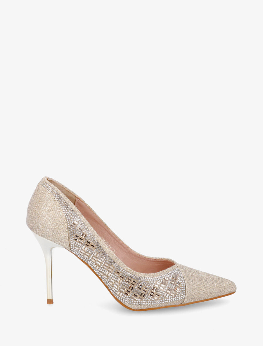Escarpins pailleté à talon aiguille - Or - 5