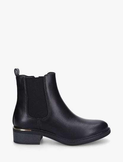 Bottines en simili style chelsea à détail métallique - Noir - 1