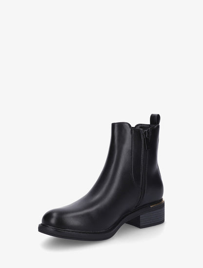 Bottines en simili style chelsea à détail métallique - Noir - 3