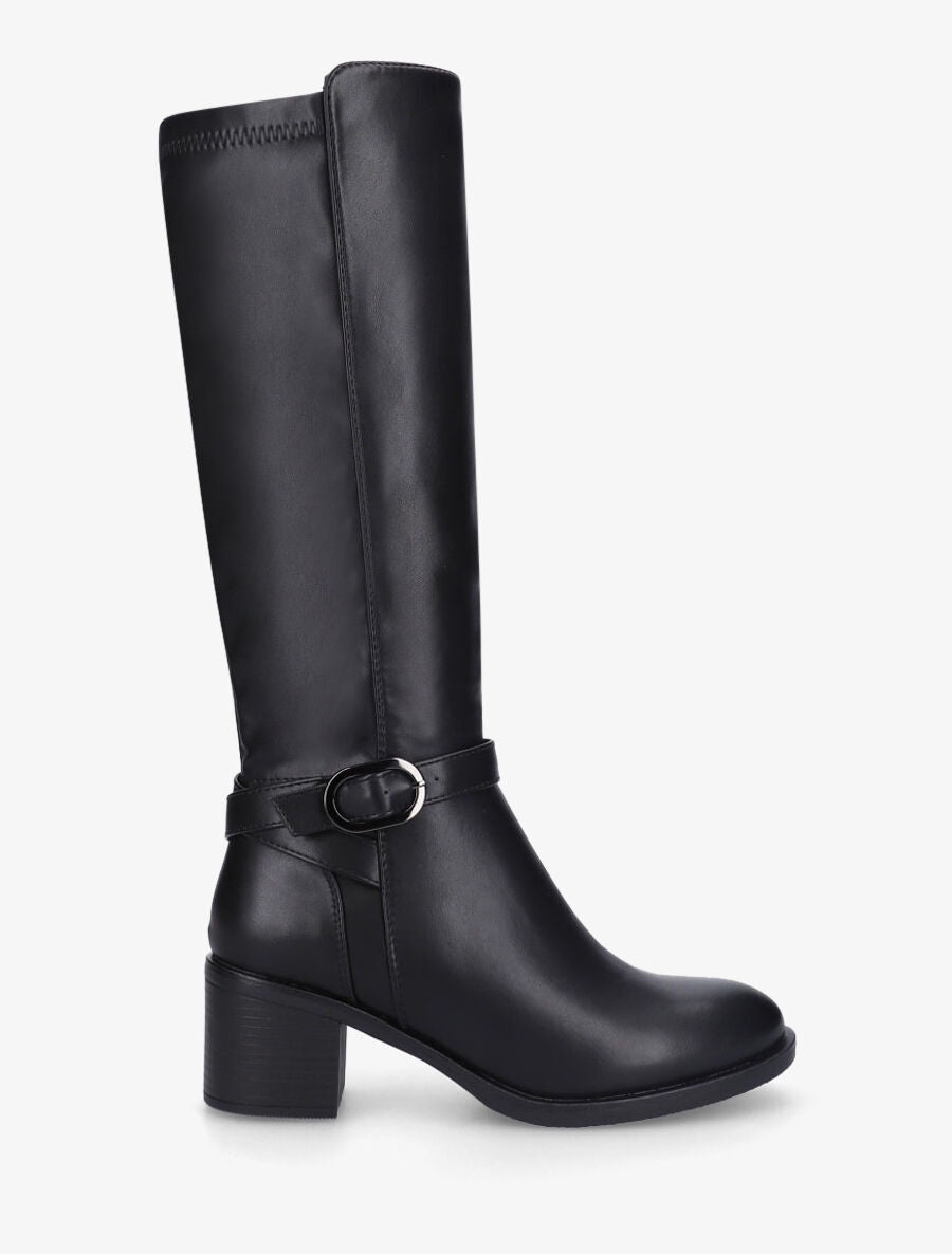 Bottes unies à contrefort stretch - Noir - 5