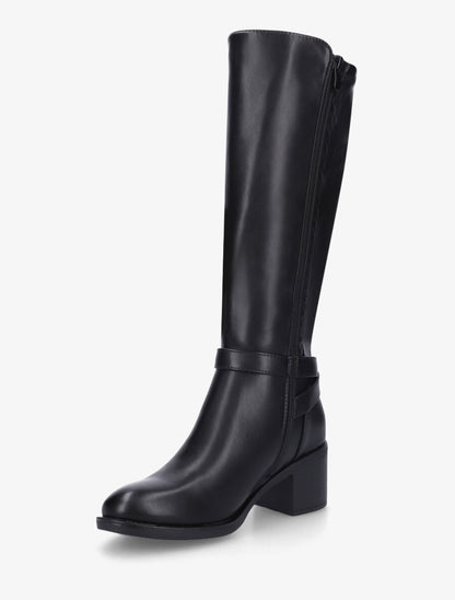 Bottes unies à contrefort stretch - Noir - 3
