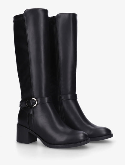 Bottes unies à contrefort stretch - Noir - 4