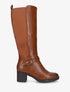 Bottes élastiquées en simili à talon - Camel - 5