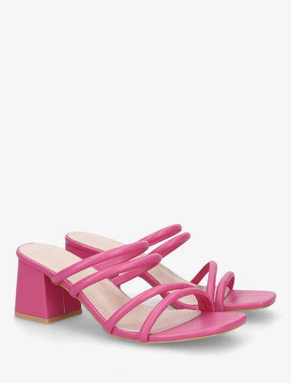 Mules à talon et multibrides - Fushia - 4
