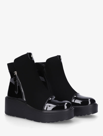 Bottines compensées bi-matière - Noir - 4