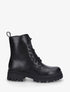 Bottines montantes en simili à lacets - Noir - 5