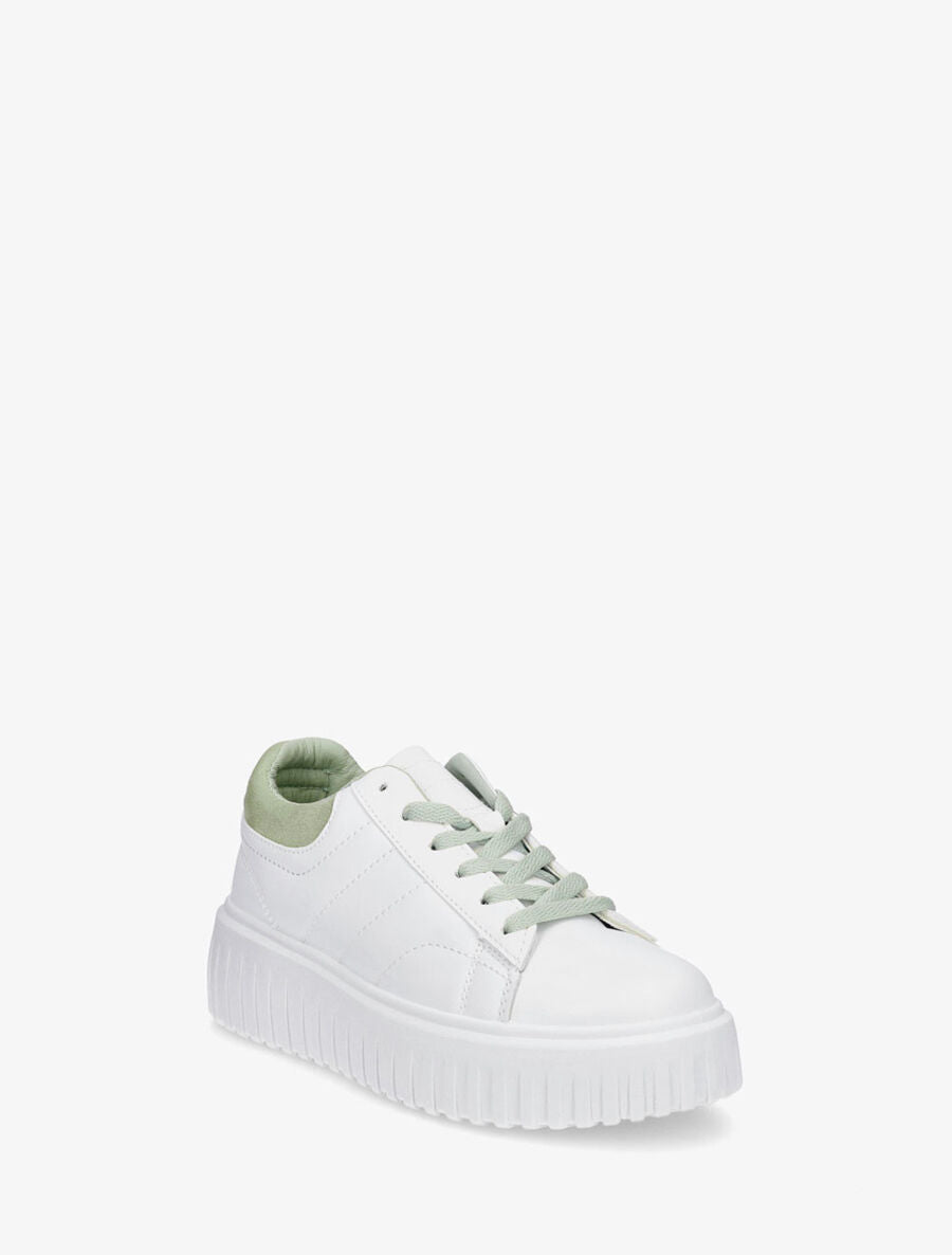 Sneakers à plateforme striée - Vert d&