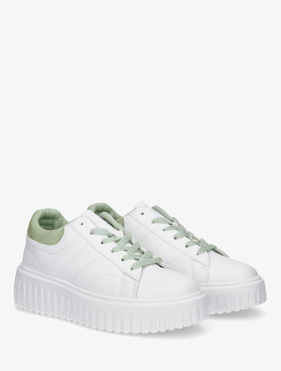 Sneakers à plateforme striée - Vert d&