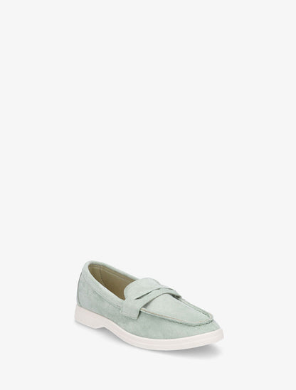 Mocassins en suédine - Vert amande - 2