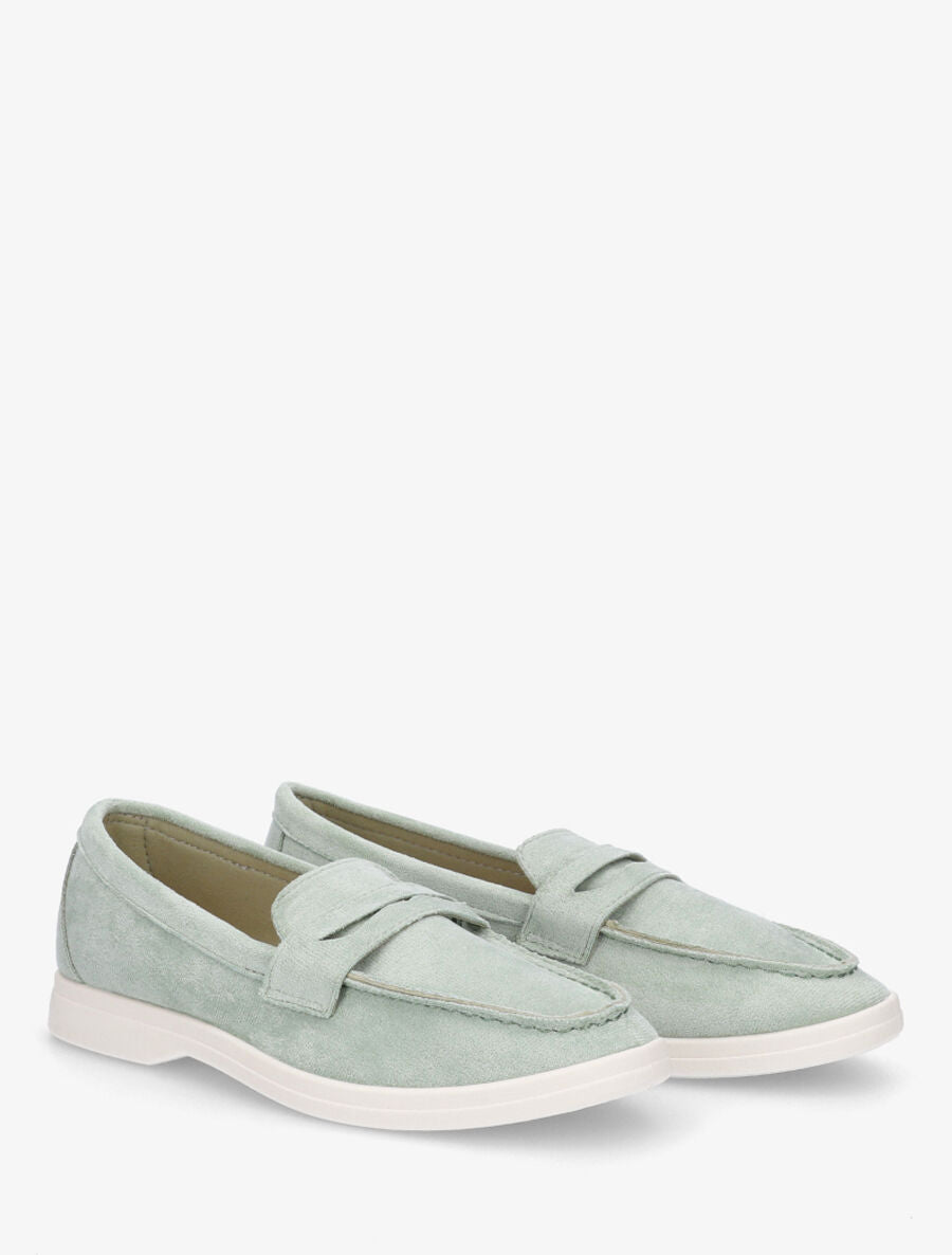 Mocassins en suédine - Vert amande - 4