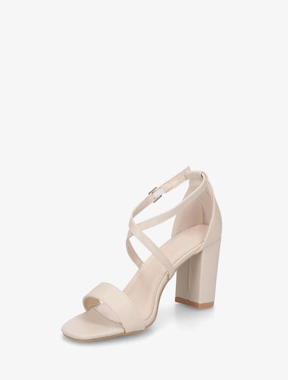 Sandales hautes à brides croisées - Beige - 3