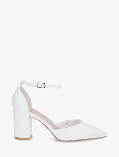 Escarpins à talon bloc et bouts pointus - Blanc - 1