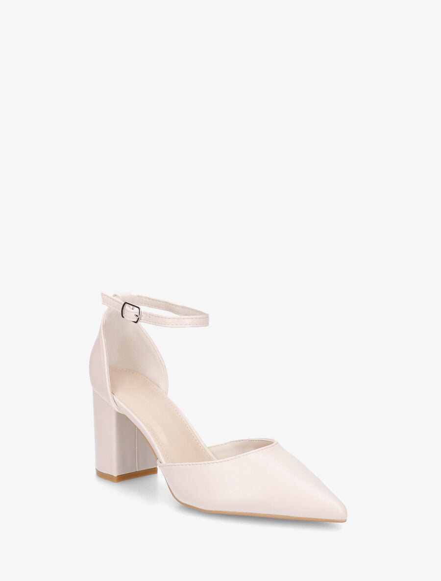 Escarpins à talon bloc et bouts pointus - Beige - 2
