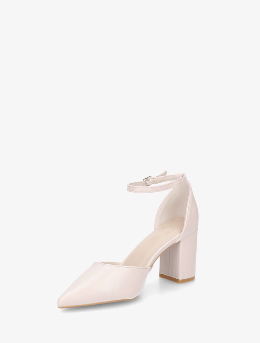 Escarpins à talon bloc et bouts pointus - Beige - 3