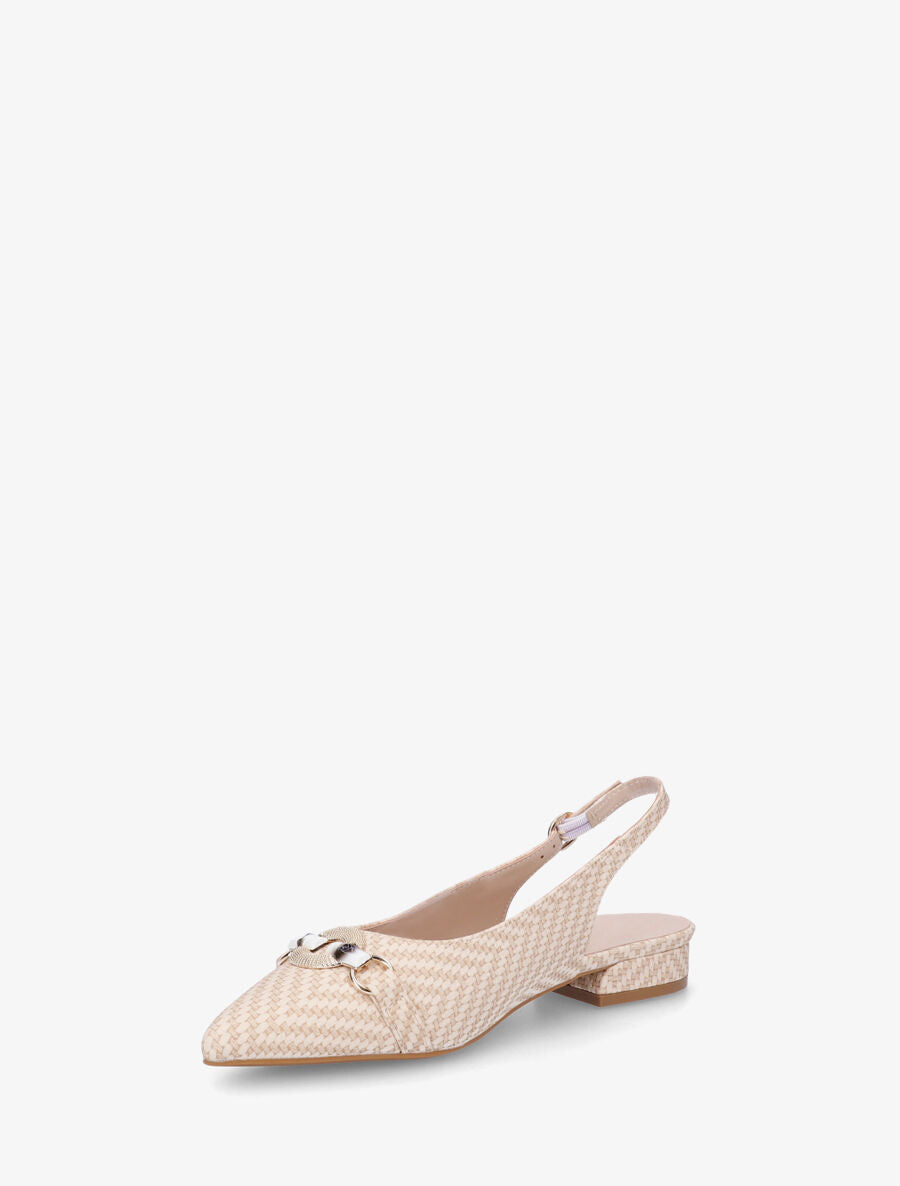Ballerines ouvertes à boucle bijou - Beige clair - 3