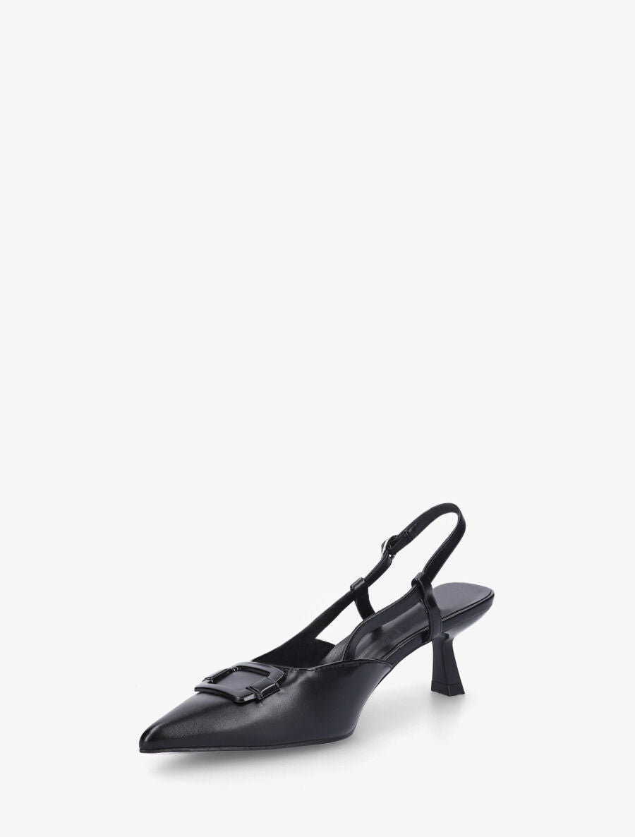 Escarpins à boucle et bout pointu - Noir - 3